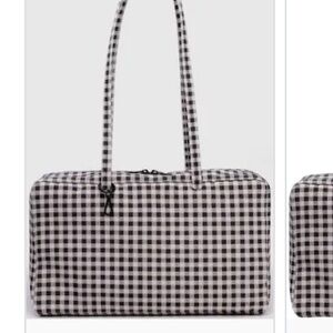 BAGGU Black and White Checkered Shoulder Bag